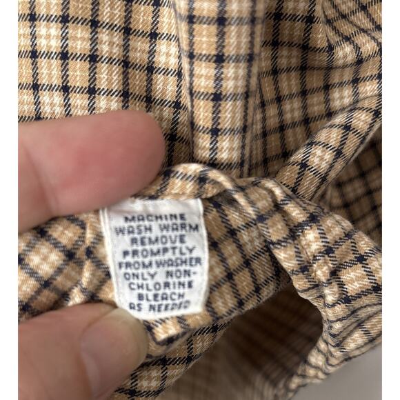 VTG Polo Ralph Lauren Mens Shirt Large Khaki Brown Plaid Button Down Sherborne - Picture 8 of 12